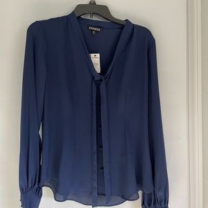 Navy Express Blouse, NWT Size Medium